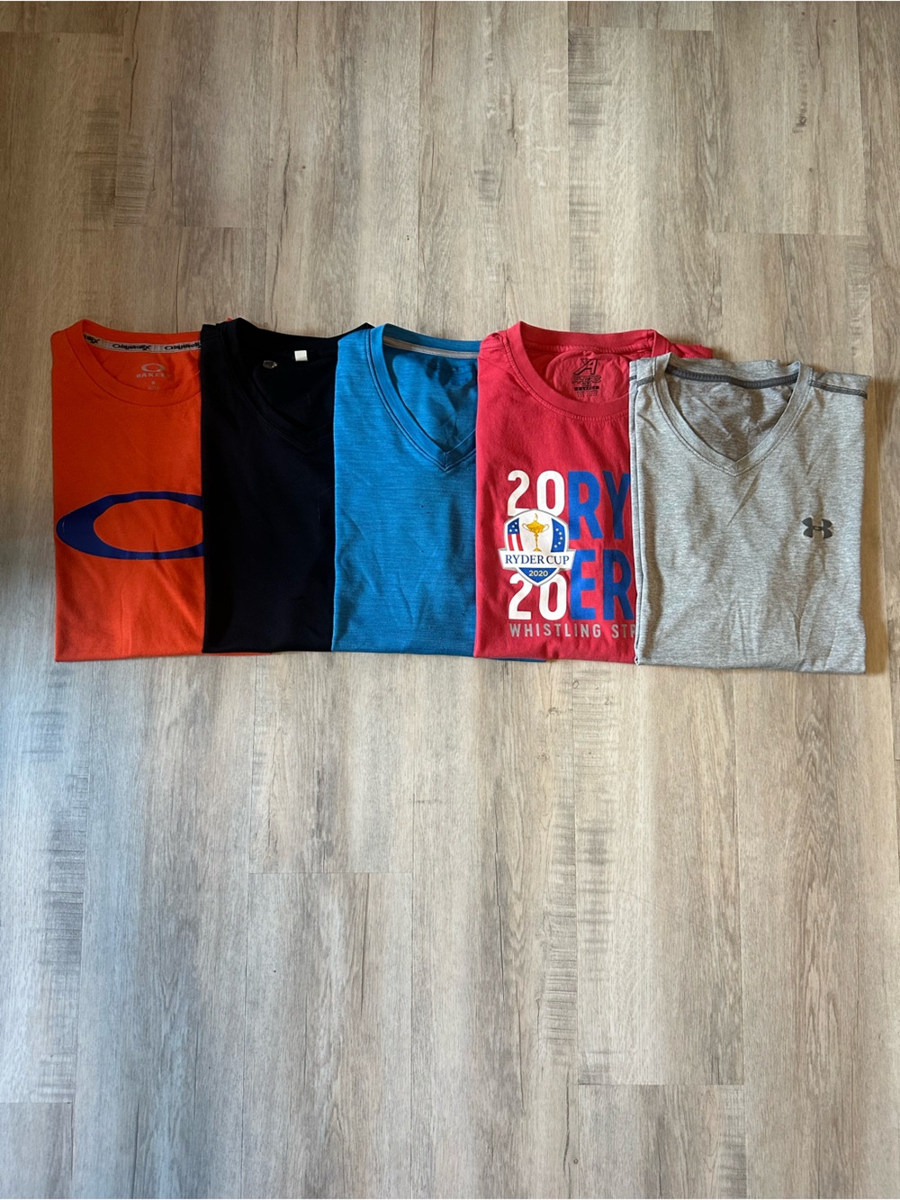 Men’s Lot of 5 XL T-shirts Grey, Red, Blue, Black, Orange